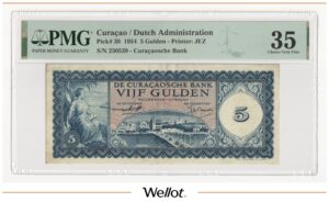 5 Гульденов 1954 Кюрасао PMG 35 VF